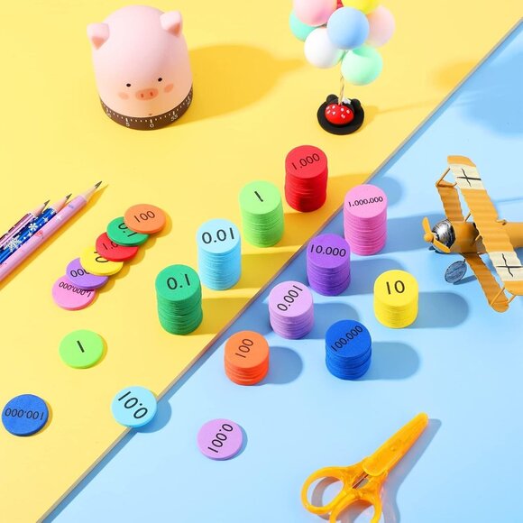 Place Value Disks 10 Values Counting Chips Math Manipulatives 1000 Pieces - Picture 4 of 9